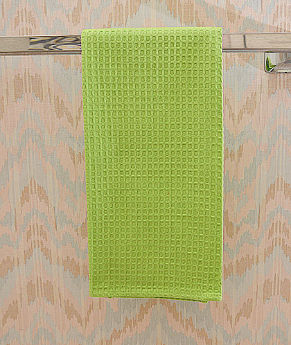 Festive colored Waffle Weaves Kitchen Towel. Lime Punch color